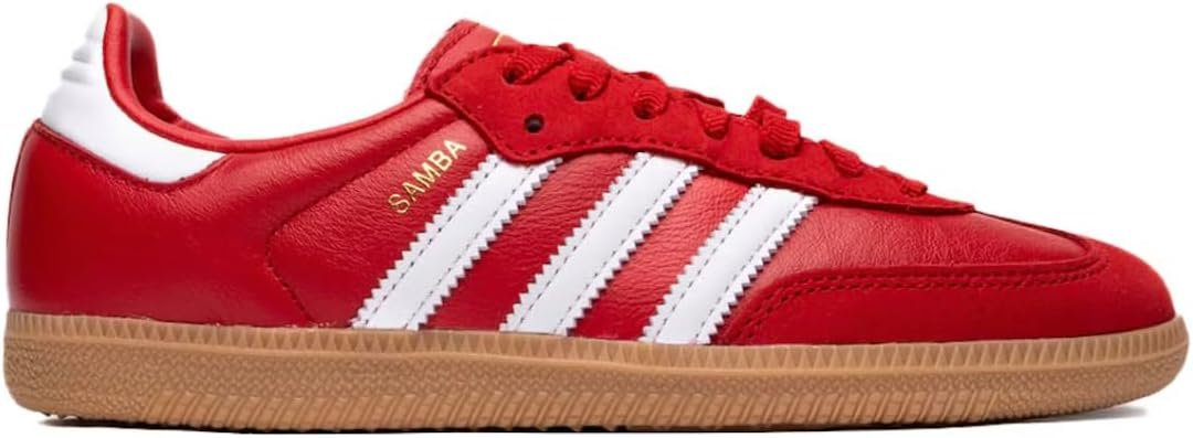 Adidas Samba OG Womens Sneaker (White Scarlet Red, 9)