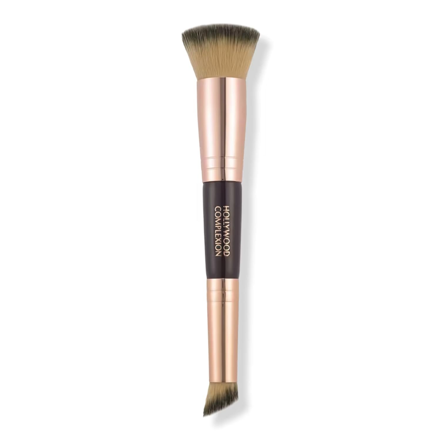 Charlotte Tilbury Hollywood Complexion & Foundation Brush – 2-in-1 Contour & Foundation Makeup Brush with No-Shed Synthetic Fibers – Flawless Base & Precision Blending Tool