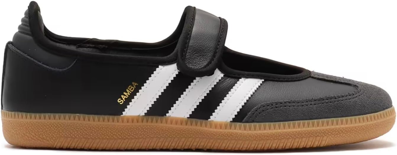 adidas Samba Jane Womens Sneaker (Black White Gum, 7)