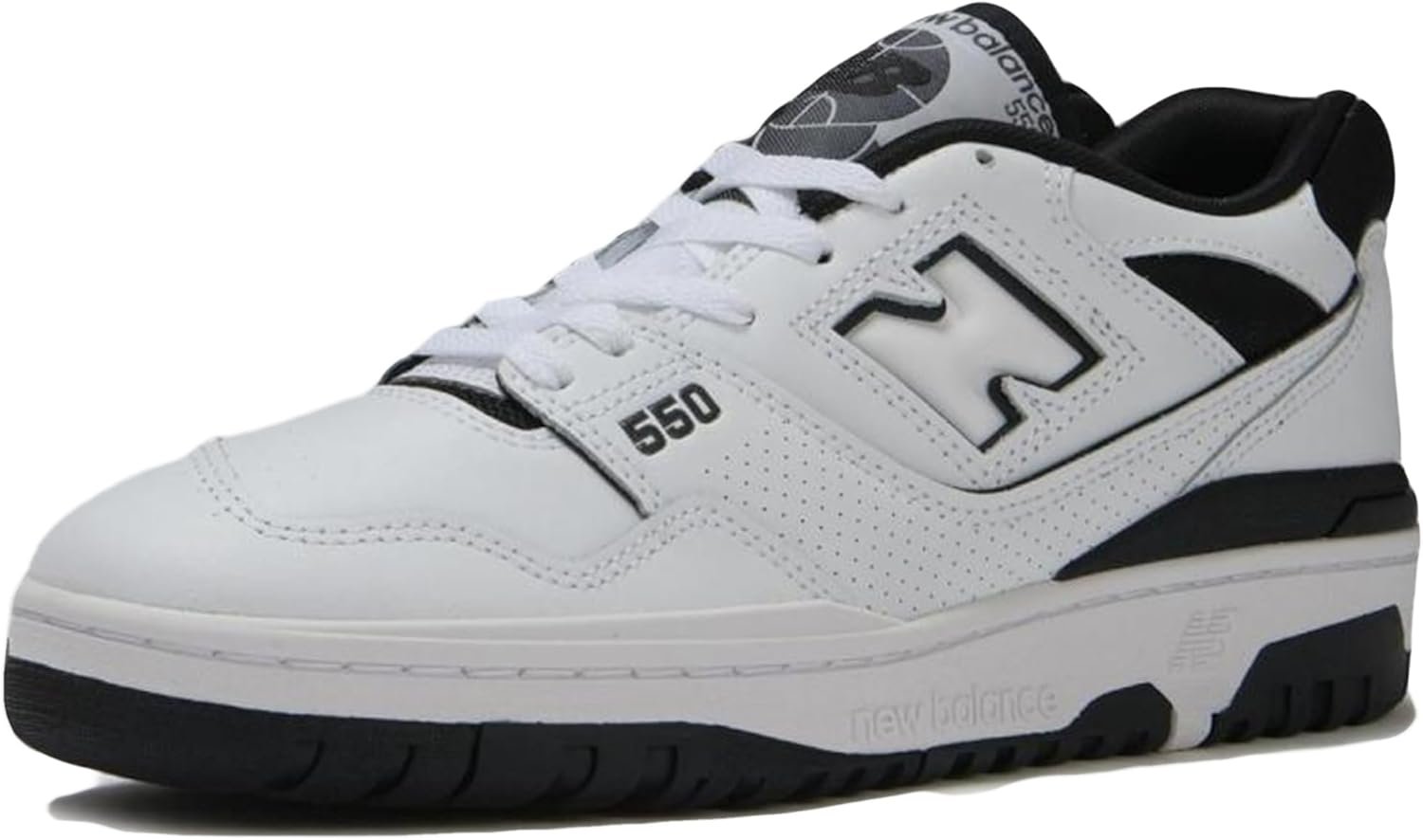 New Balance Men’s 550 Sneakers, White/Black, 8 Medium US