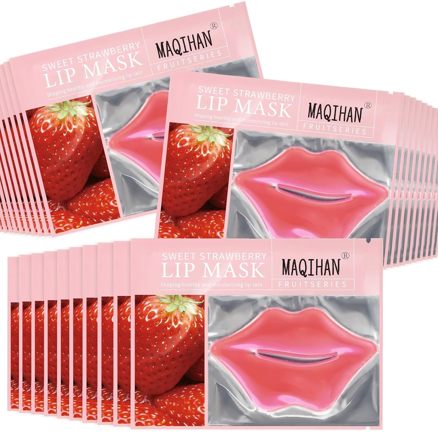 MAQIHAN 30PCS Moisturizing Lip Mask – Pink Lip Patches for Spa Daily Labial Masks Skincare Hydrating to Reduce Wrinkles Dryness Anti-wrinkle Lightens, Valentines Day Gifts，Skin Care