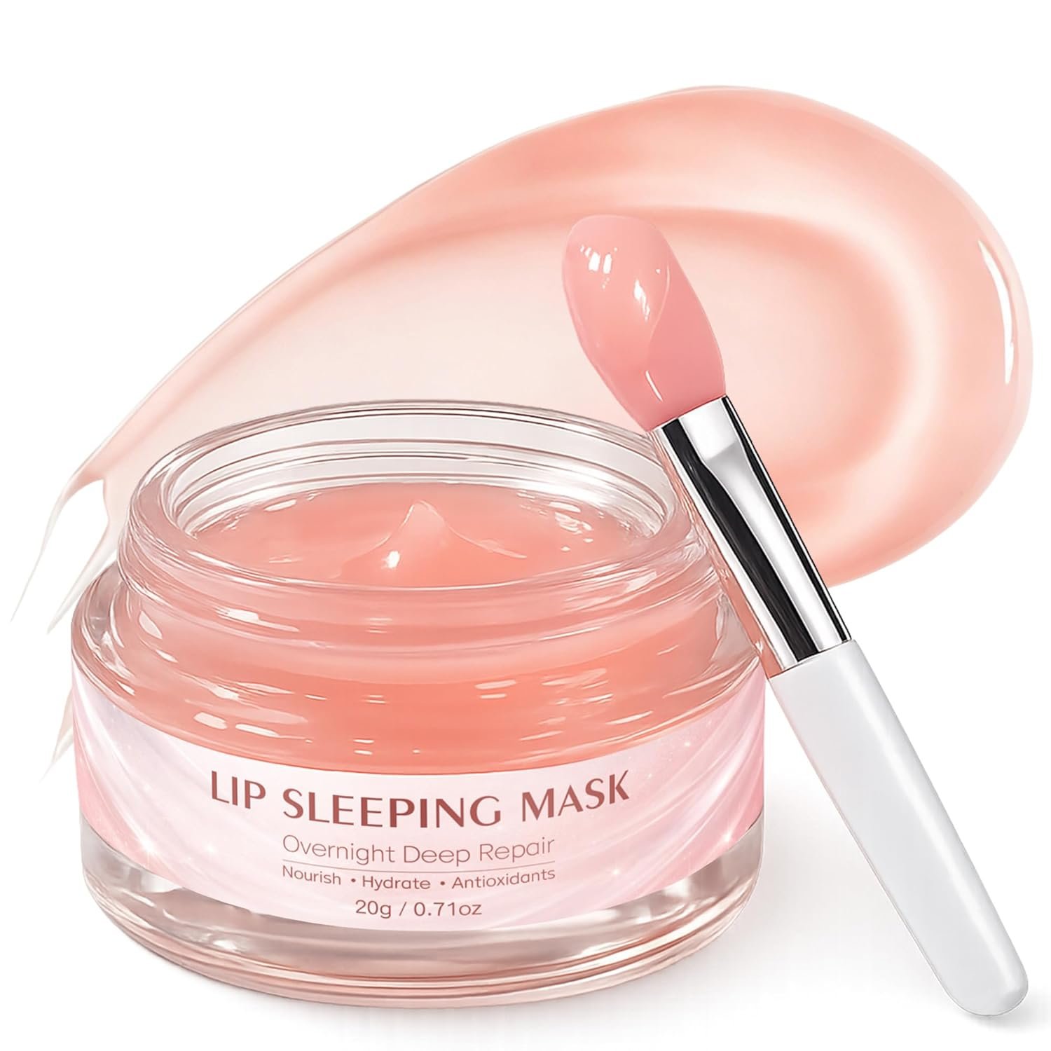 Lip Mask Overnight: Nourish, Hydrate Lip Mask with Shea Butter, Hyaluronic Acid, Vitamin C, Natural Plant Oils, Antioxidants, Lip Sleeping Mask for Flaky Dry Lips, 0.71oz, Mothers day Gifts