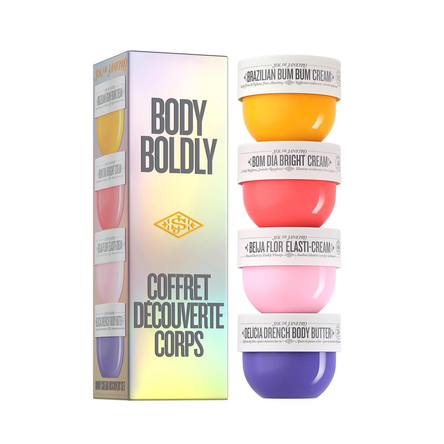 Sol de Janeiro Body Boldly Body Cream Discovery Set | Trial Size Beauty Minis | Gift Set | Set of 4 – 25mL | Amazon Exclusive