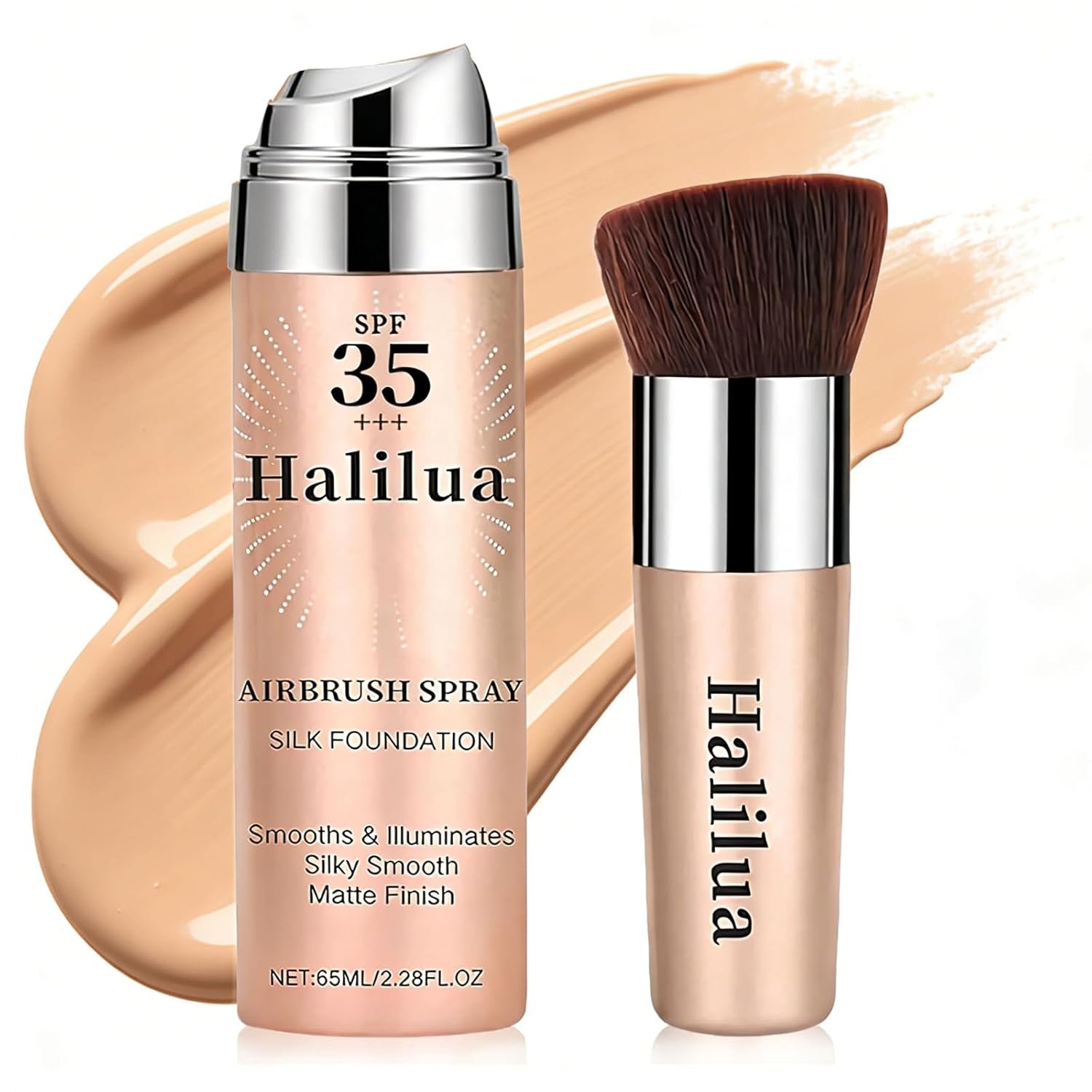 Airbrush Makeup Foundation,SPF 35 Full Coverage Foundation for Mature Skin, Older Women and Middle-aged，Lightweight & Moisturizing, Buildable Coverage Skin Tone Correcting,Radiance Skin (2# Beige)
