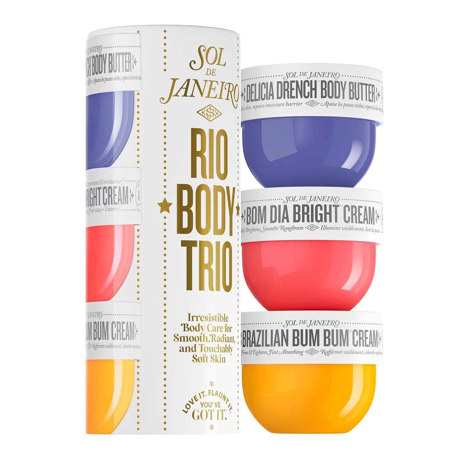 Sol de Janeiro Rio Trio Mini Vanilla Body Cream Trial Set | Travel Size Skincare | Gift Set | $48 Value