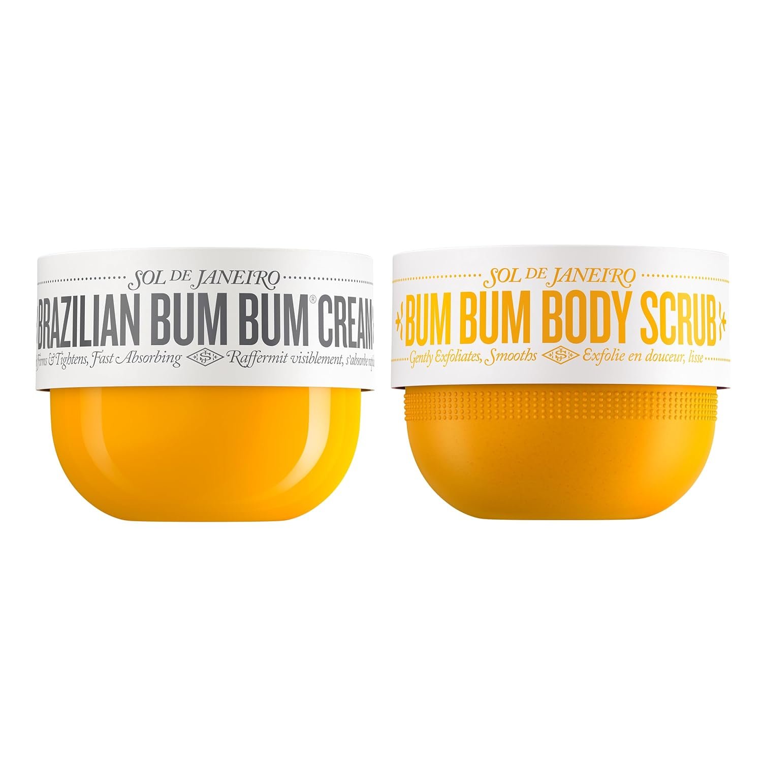 SOL DE JANEIRO Brazilian Bum Bum Cream with Bum Bum Body Scrub Full Size Smoothing and Tightening Bundle, Amazon Exclusive
