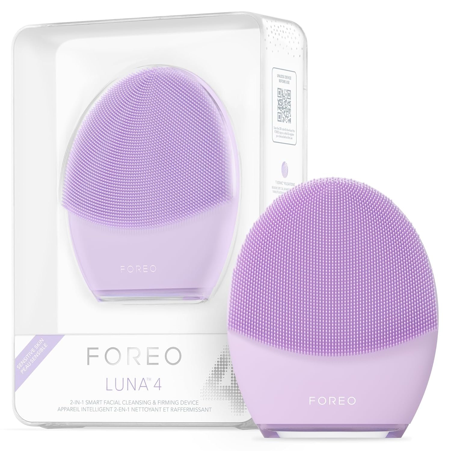 FOREO LUNA 4 Face Cleansing Brush – Firming Face Massager – Anti Aging Care – Enhances Absorption – Simple Skin Care Tools – Sensitive Skin