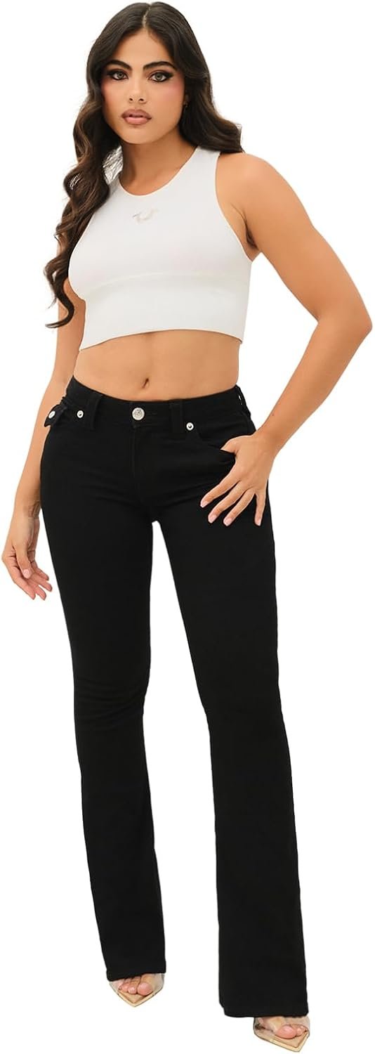 True Religion Women’s Joey Mid Rise Flare Jean – Women’s Jeans, Flare Jeans for Women, Comfortable & Trendy