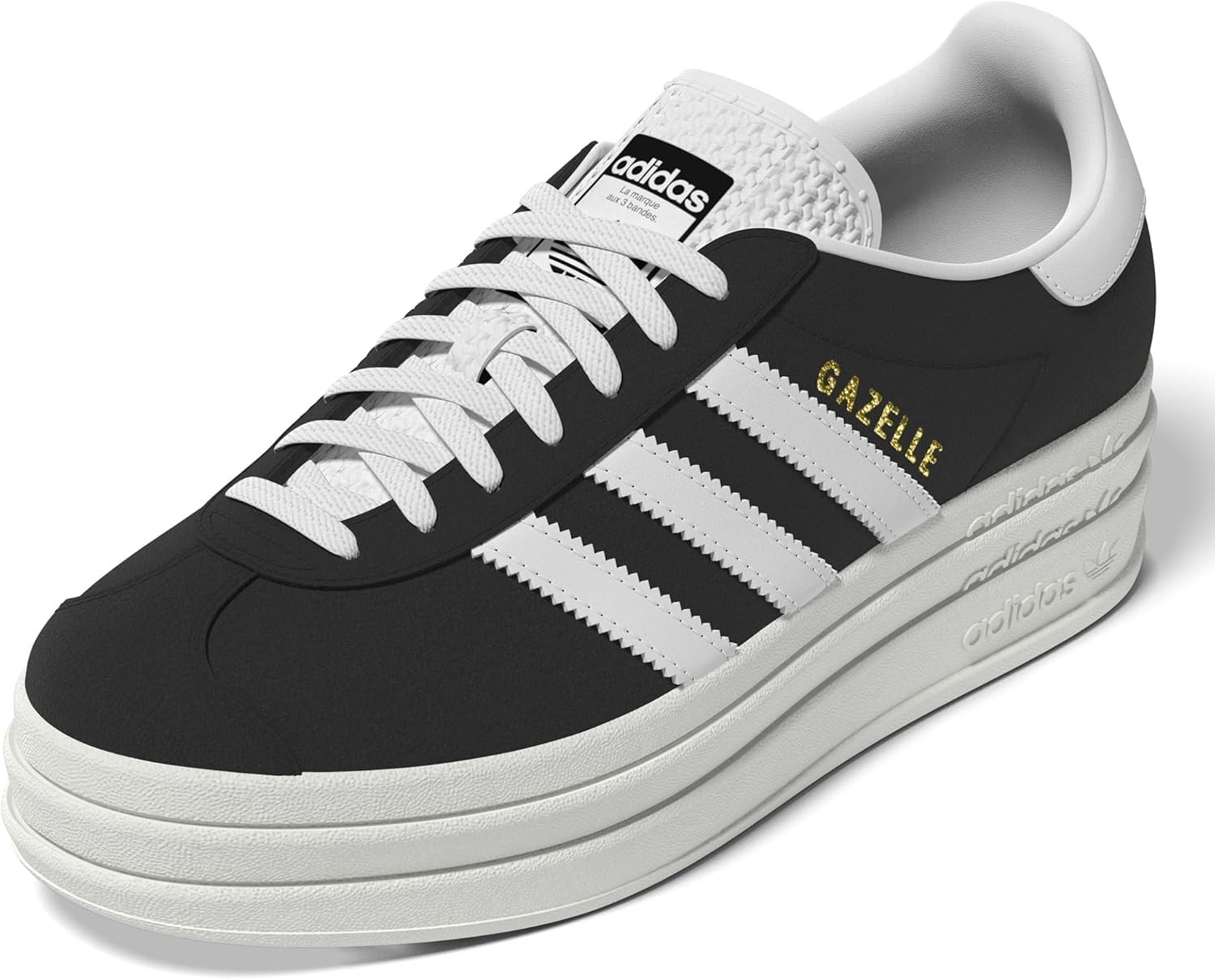adidas Womens Gazelle Bold Black White Size 8