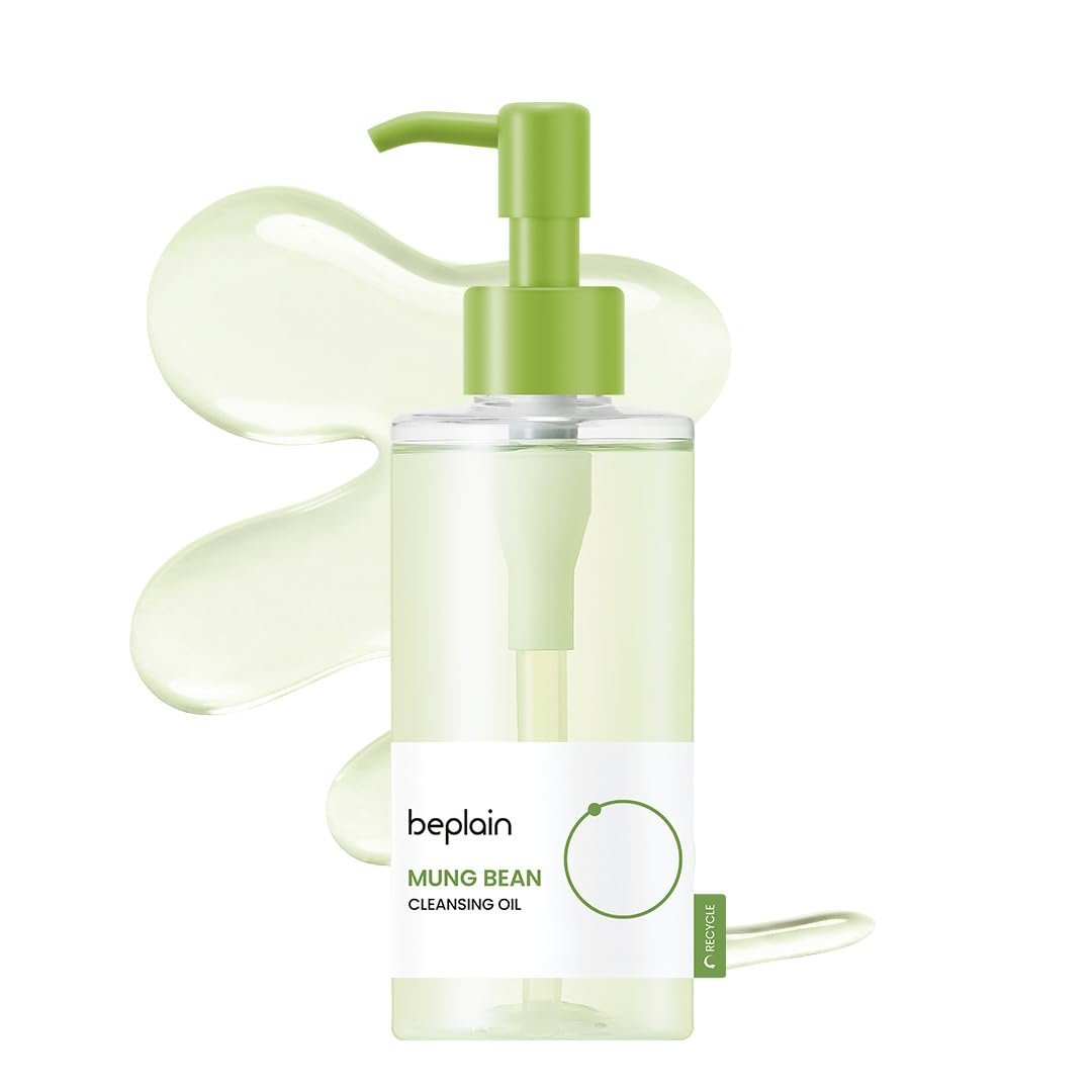 beplain Mung Bean Cleansing Oil(6.76fl.oz/200ml)| Fragrance-Free | Non-Comedogenic Tested| Makeup Blackhead Remover & Deep Pore Cleanser| Suitable for Sensitive Skin| Double Cleansing Korean Skincare