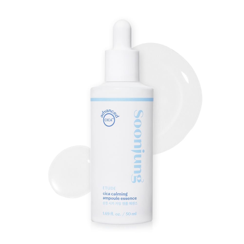 ETUDE SoonJung Cica Calming Ampoule Essence, Hydrating Facial Serum for Sensitive Skin, Intensive soothing care with Advanced Cica, Panthenol, Madecassoside, Korean Skin Care, Beauty (1.69 Fl Oz)