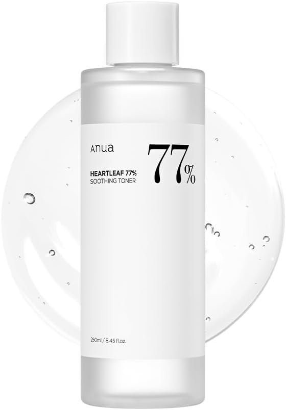 Anua Heartleaf 77 Soothing Toner, Moisturizing & Calming Facial Toner for Glass Skin, Hyaluronic Acid, Lightweight Hydration for Sensitive Skin, Redness Relief, Korean Skincare, 8.45 fl.oz