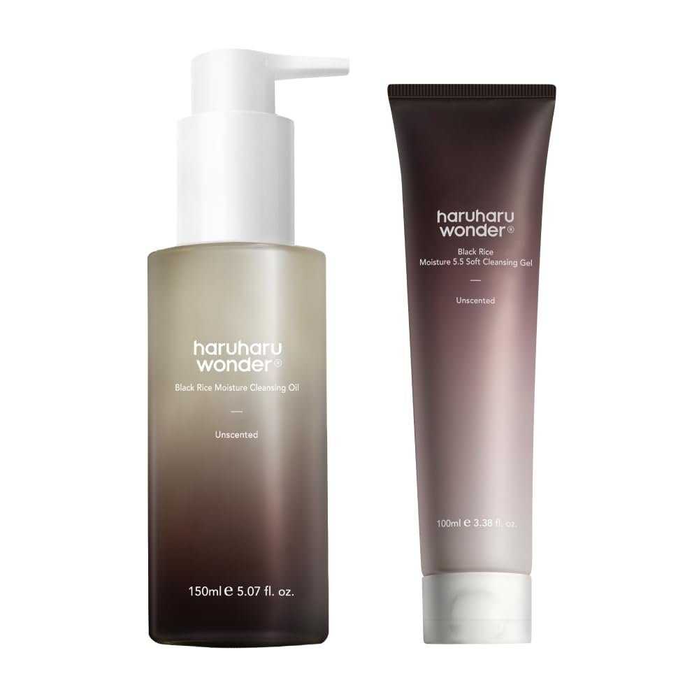 HARUHARU wonder Black Rice Moisture Cleansing Oil & 5.5 Soft Cleansing Gel Double Cleansing Duo Set