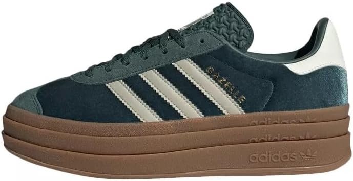 Adidas Gazelle Bold Womens Sneaker (Dark Green Velvet, 8)