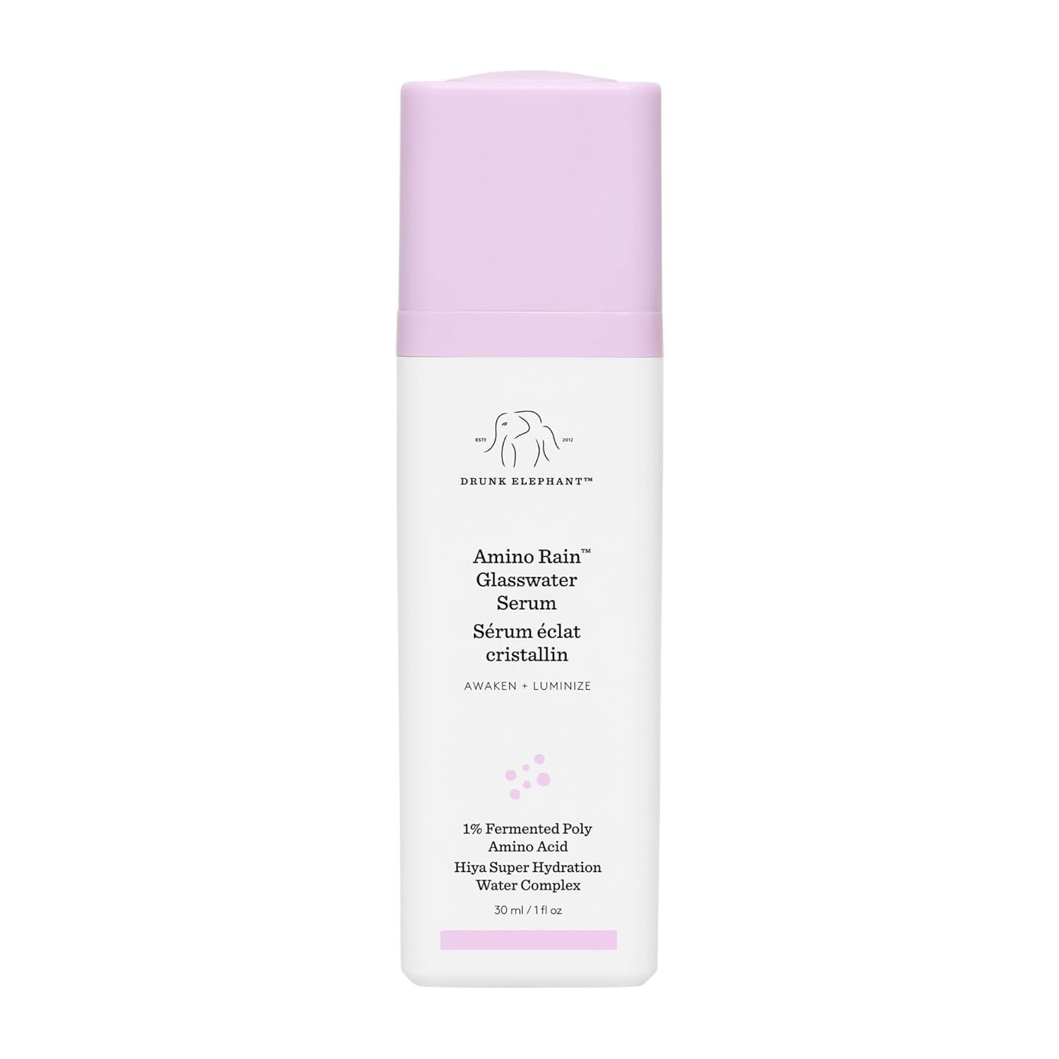 Drunk Elephant Amino Rain Glasswater Serum – 30 ml/1 fl oz – Clean Clinical Skincare – Cruelty-Free – Dermatologist-Tested – Free of Essential Oils, Silicones, and Fragrance