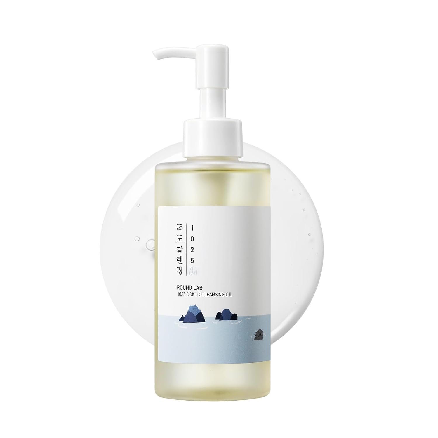 ROUND LAB 1025 Dokdo Cleansing Oil 6.76 Fl Oz, Lightweight Oil Cleanser for Face, Makeup Remover for Sensitive Skin, Blackhead and Pore Cleansing, Easy to Wash Off, No Oily Residue, Korean Skin Care