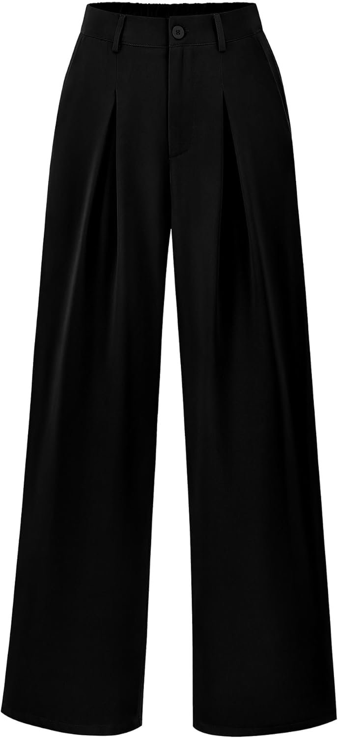 BTFBM Women High Waist Palazzo Pants Summer 2026 Casual Wide Leg Trousers Loose Work Office Business Suit Pant Pockets