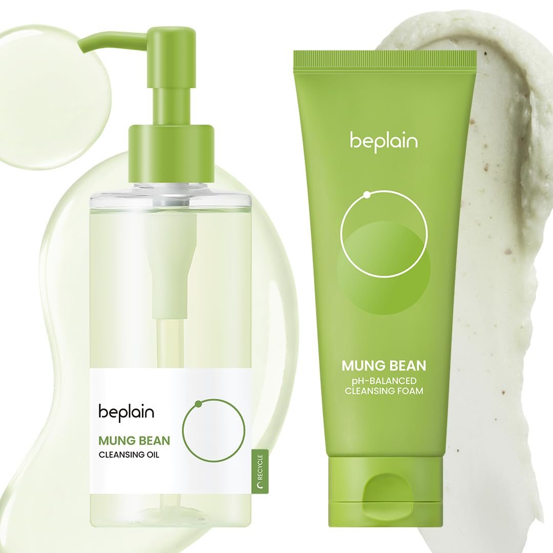beplain Mung Bean Cleansing Oil(6.76fl.oz/200ml)| Fragrance-Free | Non-Comedogenic Tested| Makeup Blackhead Remover & Deep Pore Cleanser | Double Cleansing Korean Skincare (cleansing)