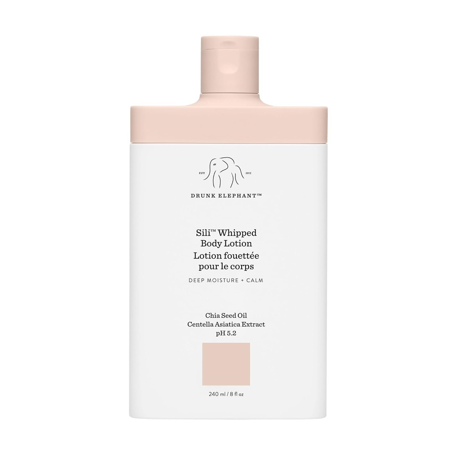 Drunk Elephant Sili Whipped Body Lotion – 240 ml/8 fl oz – Rich Daily Moisturizing Lotion – Clean Clinical Skincare – Cruelty-Free – Free of Essential Oils, Silicones, and Fragrance