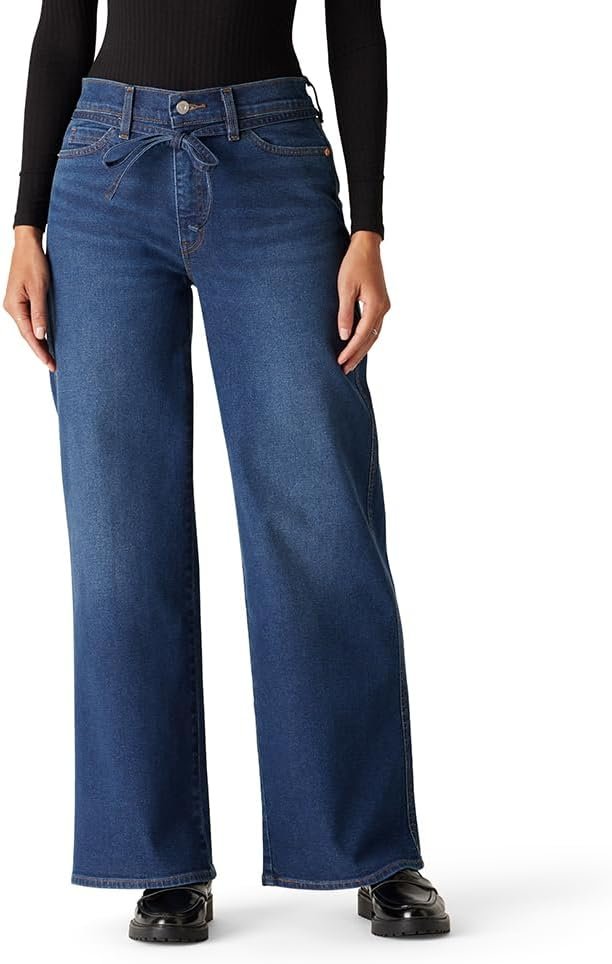 Levi Strauss Signature Gold Women’s Heritage Belted Wide Leg Jeans Mid-Rise Stretch Denim (Available in Plus)