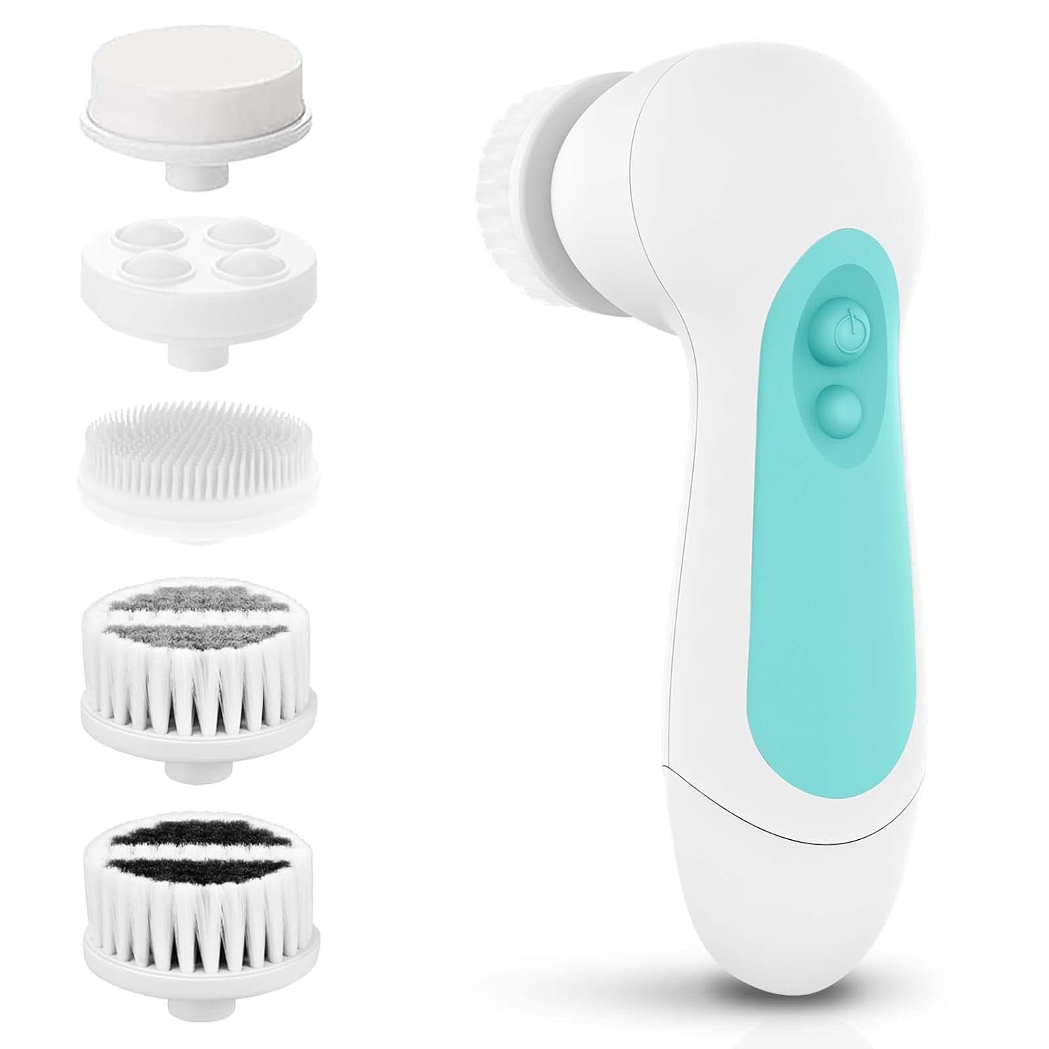 Waterproof Facial Cleansing Spin Brush Set with 5 Exfoliating Brush Heads – Electric Face Scrubber Cleanser Brush by CLSEVXY – Face Brush for Gentle Exfoliation and Deep Scrubbing