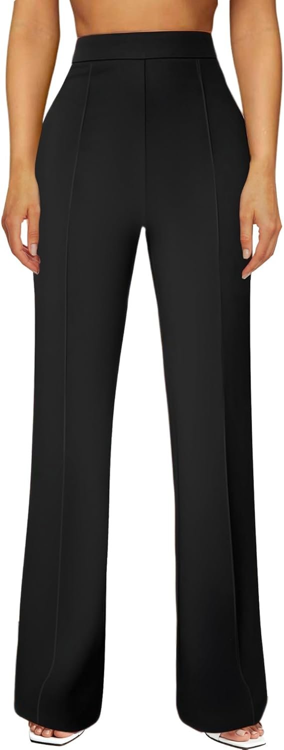 JEKAOYI Womens Straight Leg Dress Work Pants High Waist Stretchy Business Casual Pants Office Trousers Slacks