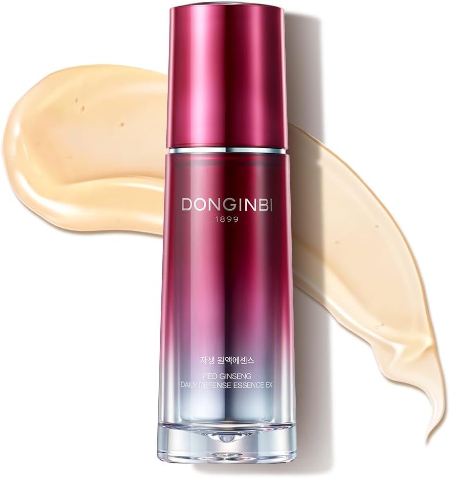 Donginbi Red Ginseng Daily Defense Essence – Firming & Skin Barrier Repair Serum for Dry Skin, Korean Red Ginseng Essence, Korean Skin Care Gifts for Women, 1.01 floz / 30ml