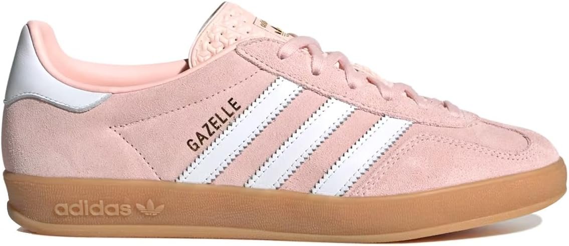 adidas Gazelle Indoor Womens Shoes, Sandy Pink/Cloud White/Gum, Size 6