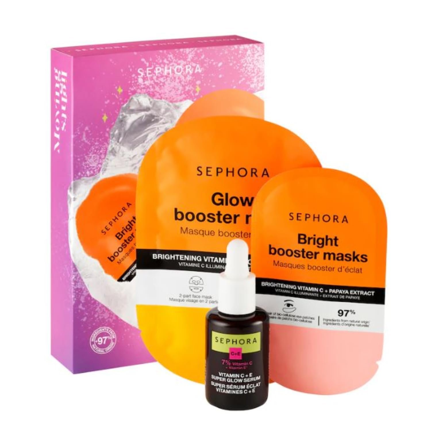 Sephora Favorites Limited Edition Vitamin C Set – 3 Glow Essentials – 2 Face Masks and 1 Serum