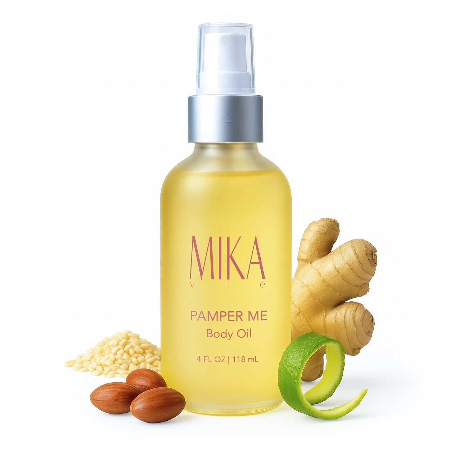 Luxury Organic Body Oil After Shower for Women – 4 oz Moisturizing Body Oil for Dry Skin W/Sesame & Jojoba Seed, Ginger & Bergamot Oils – USDA|NOP Certified Organic, Non-Greasy, Paraben Free