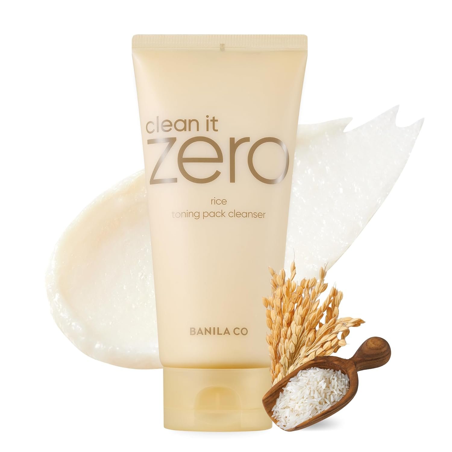 BANILA CO Clean It Zero Rice Toning Facial Wash | Vegan Facial Cleanser with Rice PDRN & Niacinamide | Gentle Wash-Off Pack Cleanser for Tone, Texture, and Radiance Care (180g / 6.34 oz)