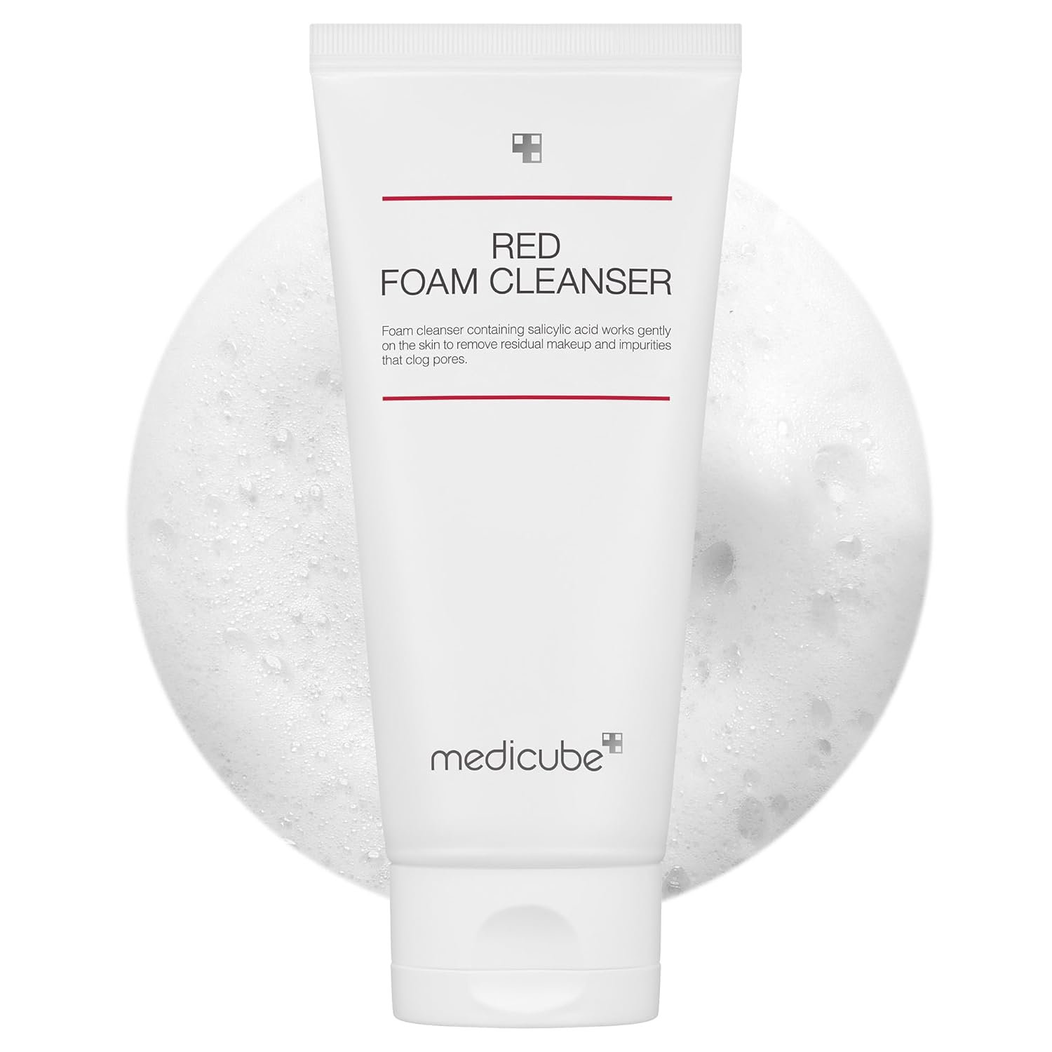 medicube Facial Cleanser Red Foam Cleanser | Daily Gentle Cleansing Foam for Sensitive & Troubled Skin | Deep Cleansing Impurities & Excess Sebum Control | Korean Skincare, 4.23 oz