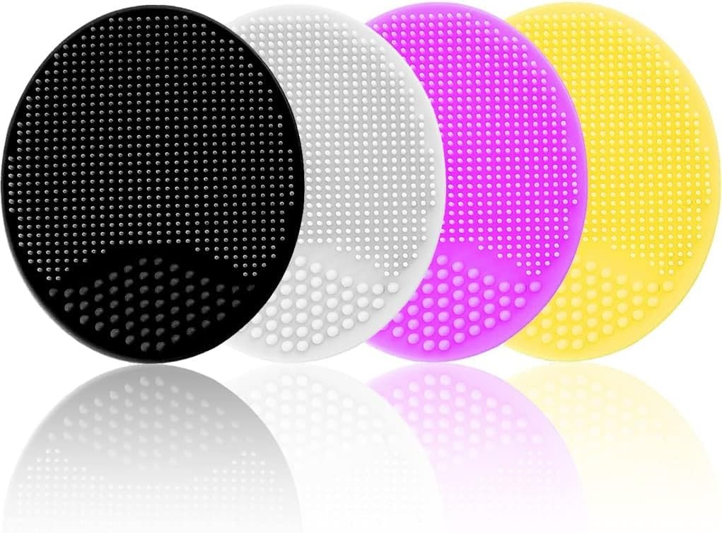 Silicone Facial Cleansing Brush, Soft Face Brush, Blackhead Acne Pore Pad – Face Exfoliator & Deep Cleaning 4 Pack