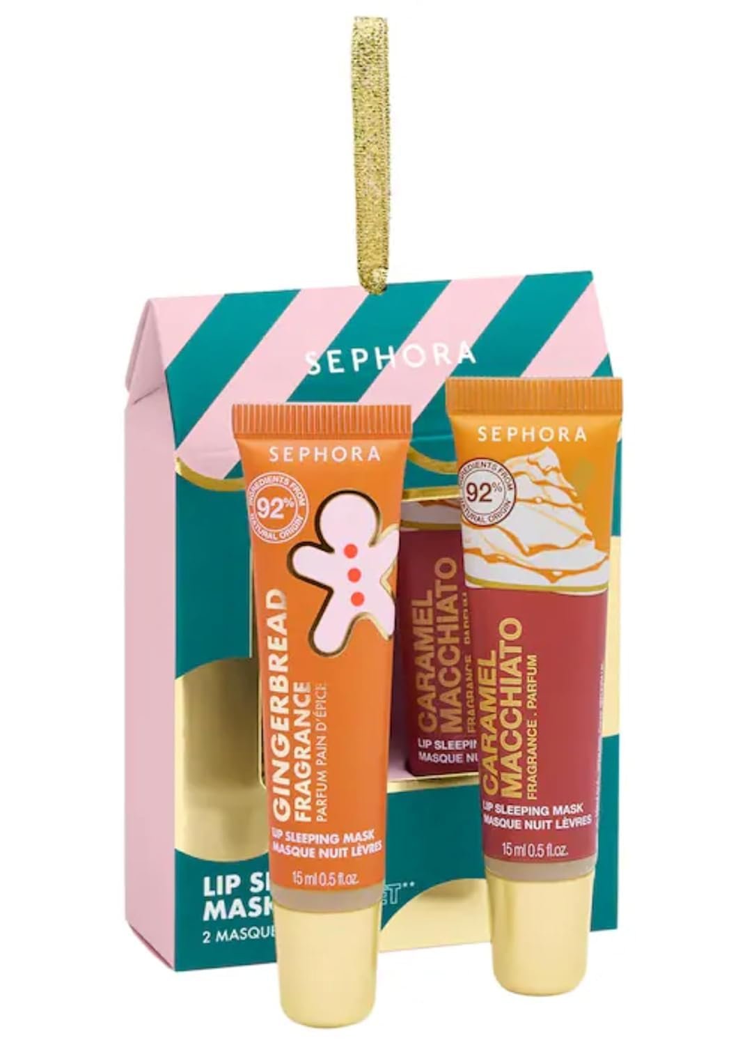 Sephora Collection Lip Sleeping Mask Duo Set- Gingerbread and Caramel Macchiato (.50 Fl Oz each)