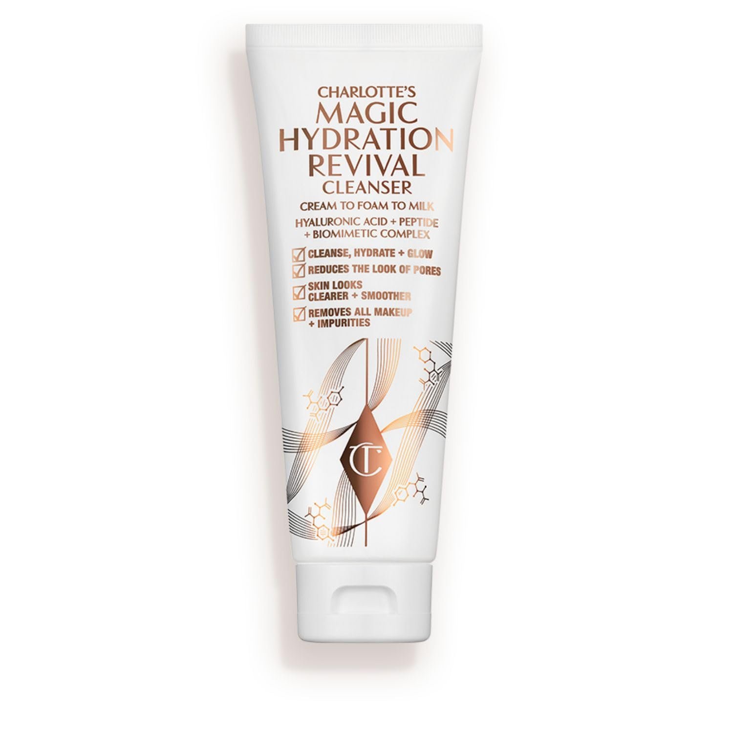 Charlotte Tilbury Magic Hydration Revival Facial Cleanser – Gentle, Foaming Face Wash to Hydrate, Revive & Prime Skin – Helps Reduce the Appearance of Pores While Removing Makeup & Impurities