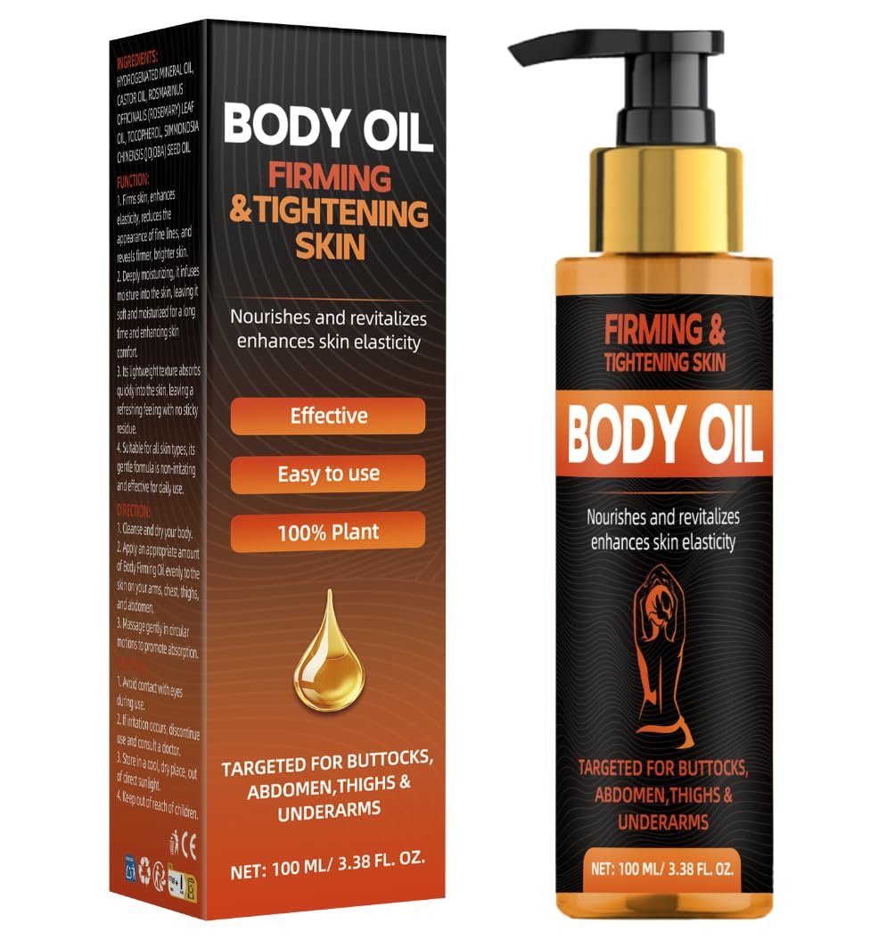 Bellisinno Body Firming Oil 3.38 FL OZ, After Shower Body Oils for Women, Skin Tightening and Hydrating Treatment for Arms, Legs, Stomach and Full Body, Deep Moisturizing Body Care That Plumps
