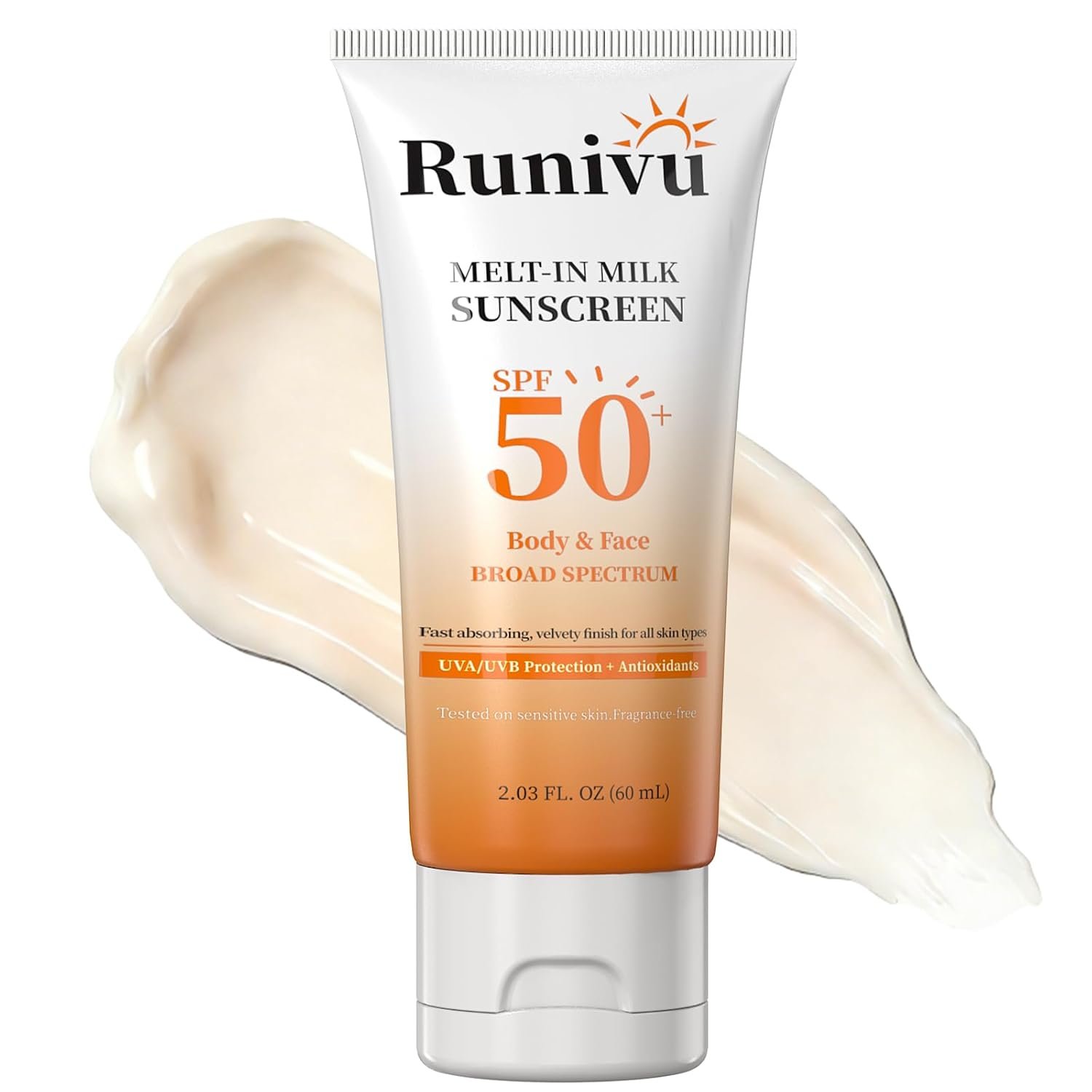 Sunscreen with SPF 50+,Sunscreen for Face PA++++ with Broad Spectrum UVA/UVB Protection,Face Sunscreen with Vitamin E,Oxybenzone-Free,Fragrance-Free for All Skin Tones,2.04 FL.Oz