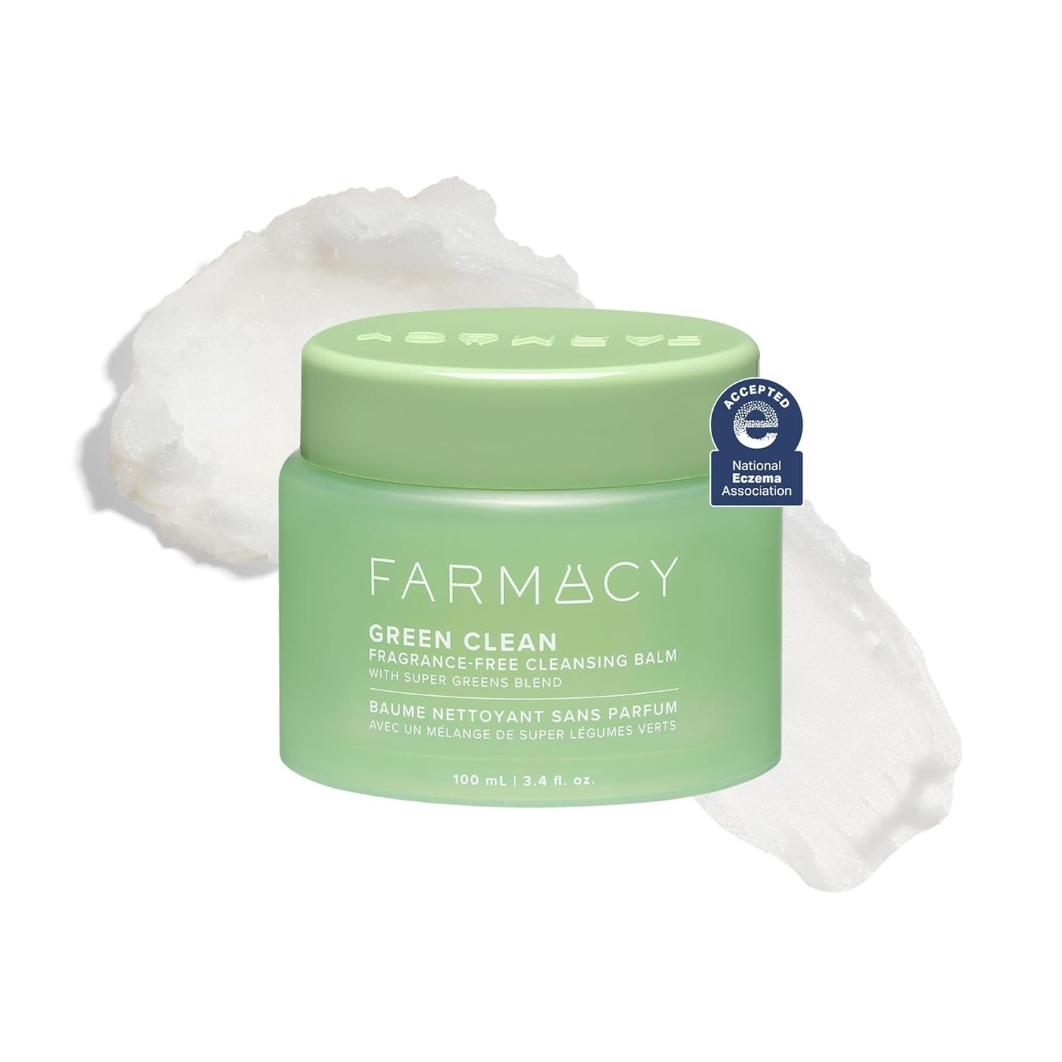 Farmacy Sensitive Skin Makeup Remover Cleansing Balm – Green Clean Waterproof Makeup Remover Balm + Oil Cleanser for Face – Melts Make Up + SPF – Hydrates + Softens Skin – Fragrance-Free (100ml)