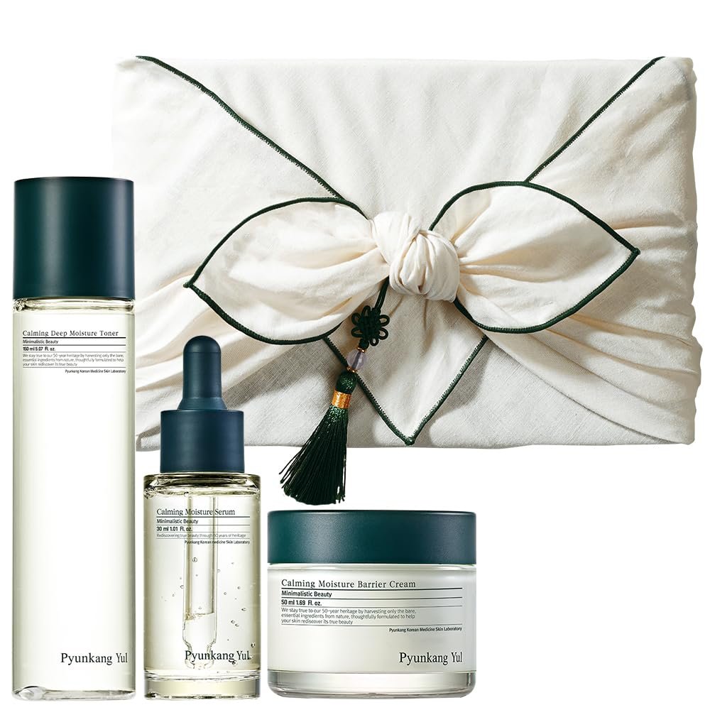 Pyunkang Yul PKY Calming Skincare Gift Set with Premium Gift Wrapping, Vegan, Korean Skincare (3-item set), Perfect for Mother’s Day Gift
