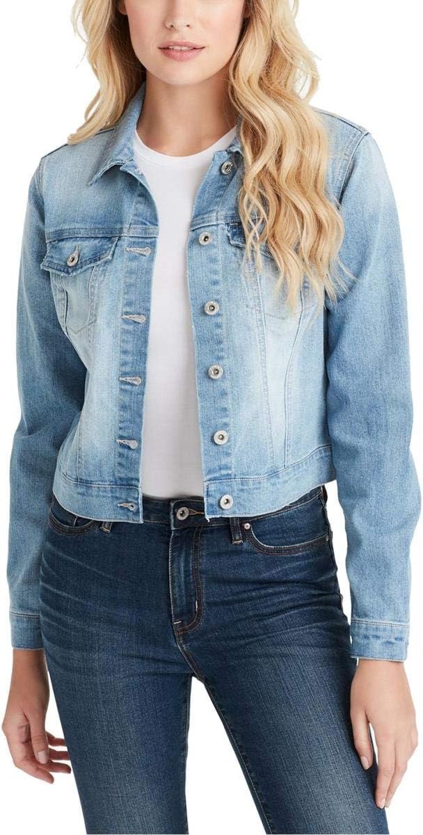 Jessica Simpson womens Pixie Classic Feminine Fit Crop Jean Jacket