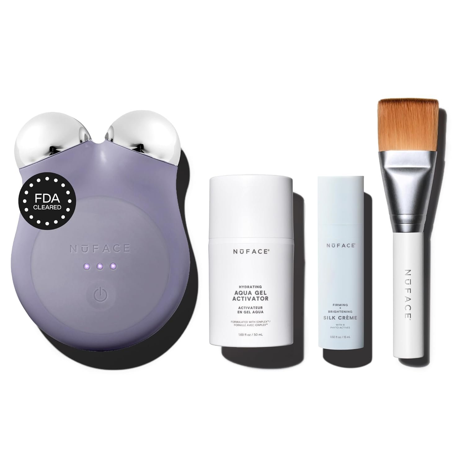 NUFACE MINI+ Microcurrent Face Massager Device, FDA-Cleared – Neck & Facial Sculpting Tool for Skin Tightening, Contouring, Depuffing, Toning & Support Lymphatic Drainage + Activator Gel, Violet Dusk