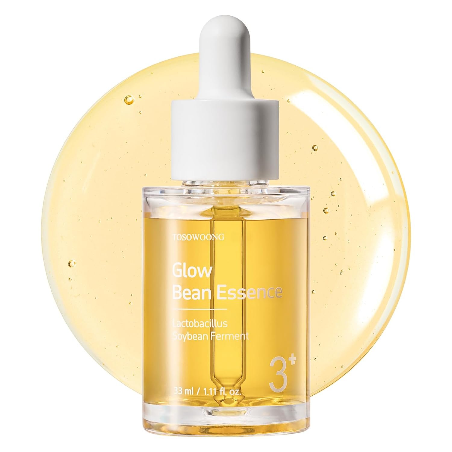 TOSOWOONG Glow Bean Essence, 31,025ppm Soybean Ferment Extract, Glass Skin, Exfoliating, Hydrating, Radiant, Moisturizer, Barrier, Face Serum, Korean Skin Care, 33ml / 1.11 fl. oz.