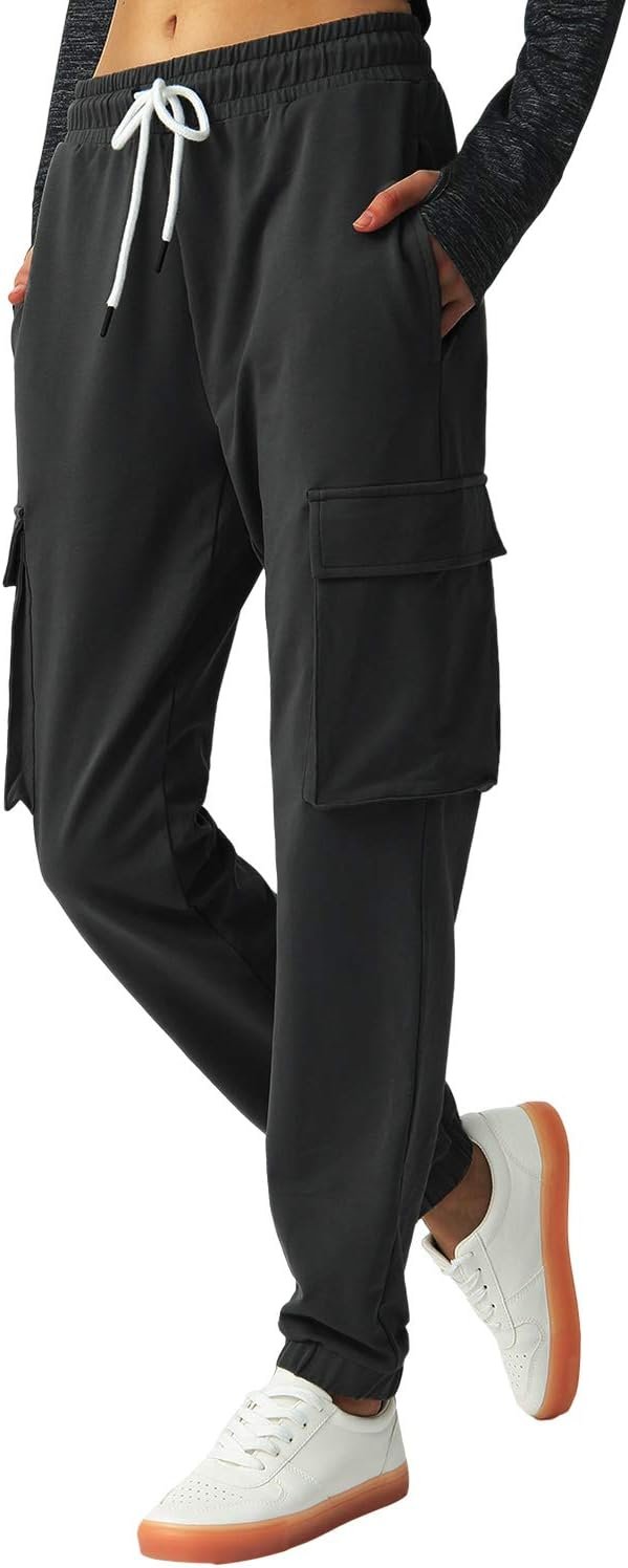 SPECIALMAGIC Women’s Cargo Sweatpants Cotton Athletic Joggers 4 Pockets Sporty Pants