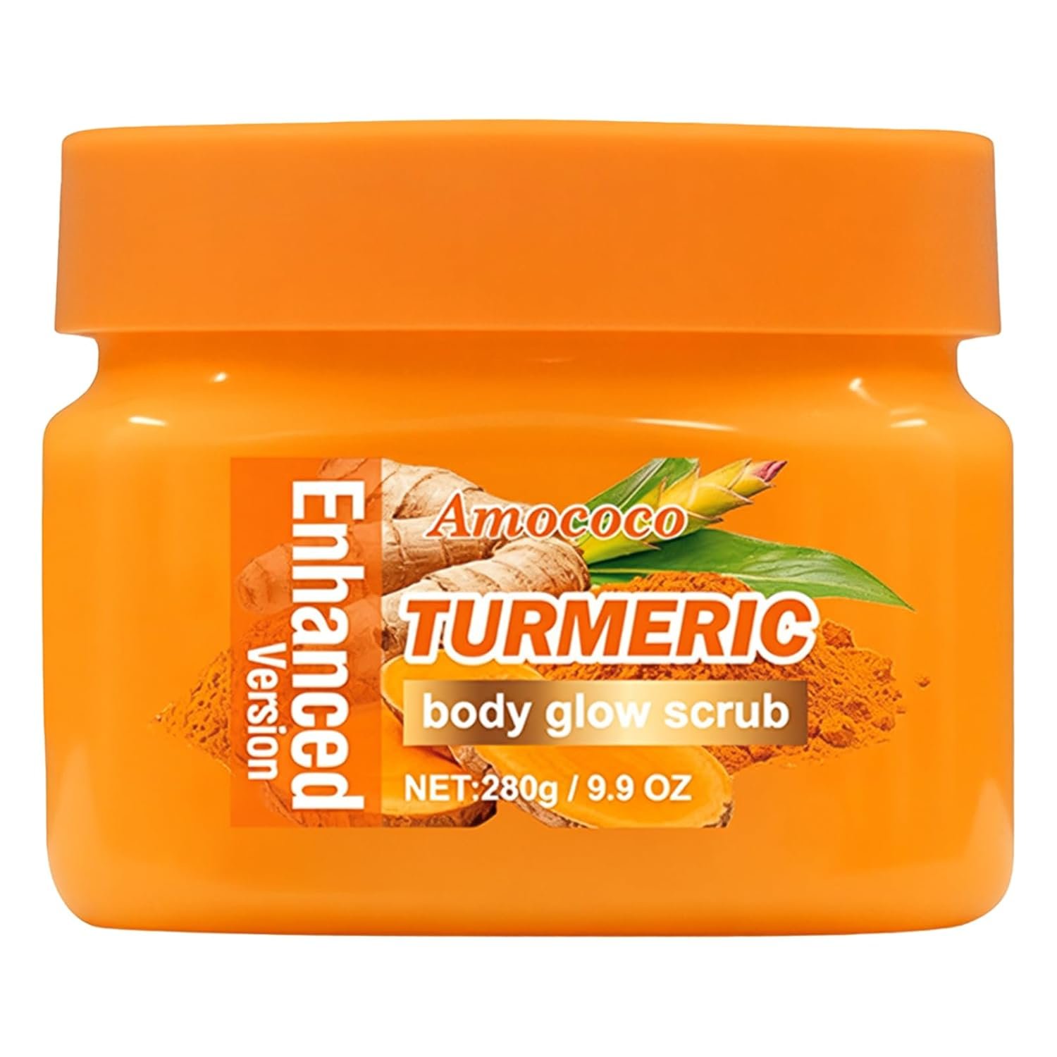 Turmeric Body Scrub, Botanical Skin Cleanser for Dullness & Uneven Tone, Gentle Exfoliating Scrub for Smooth & Glowing Skin Texture, 9.8 oz