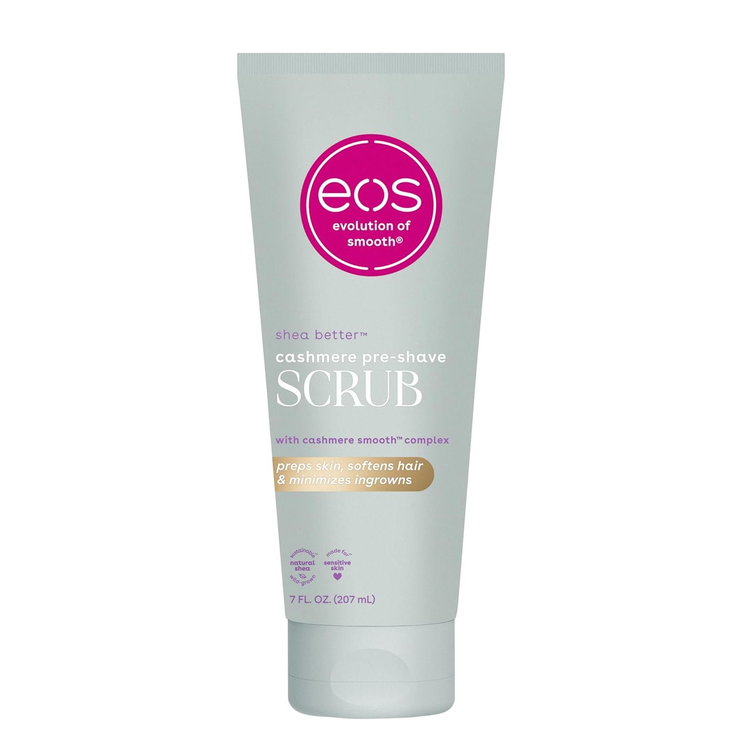 eos Cashmere Skin Collection Pre-Shave Scrub – Vanilla Cashmere, Exfoliating Body Scrub, Hydrating, Shea Sugar, 7 fl oz