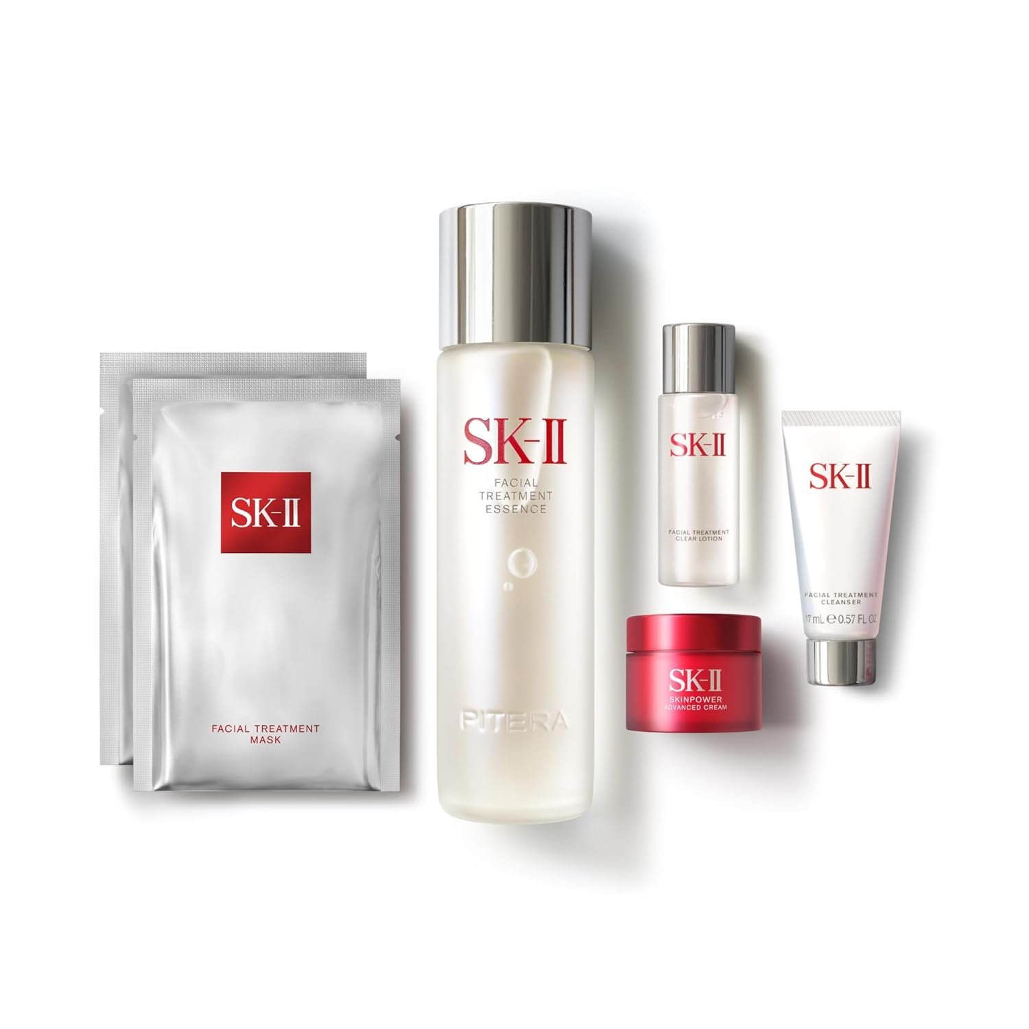 SK-II Bestsellers Skincare Gift Set – Anti Aging Skincare Set Includes Full Size Facial Essence, Travel Size Cleanser, Toner & Face Cream & 2 Sheet Masks (6 Count)