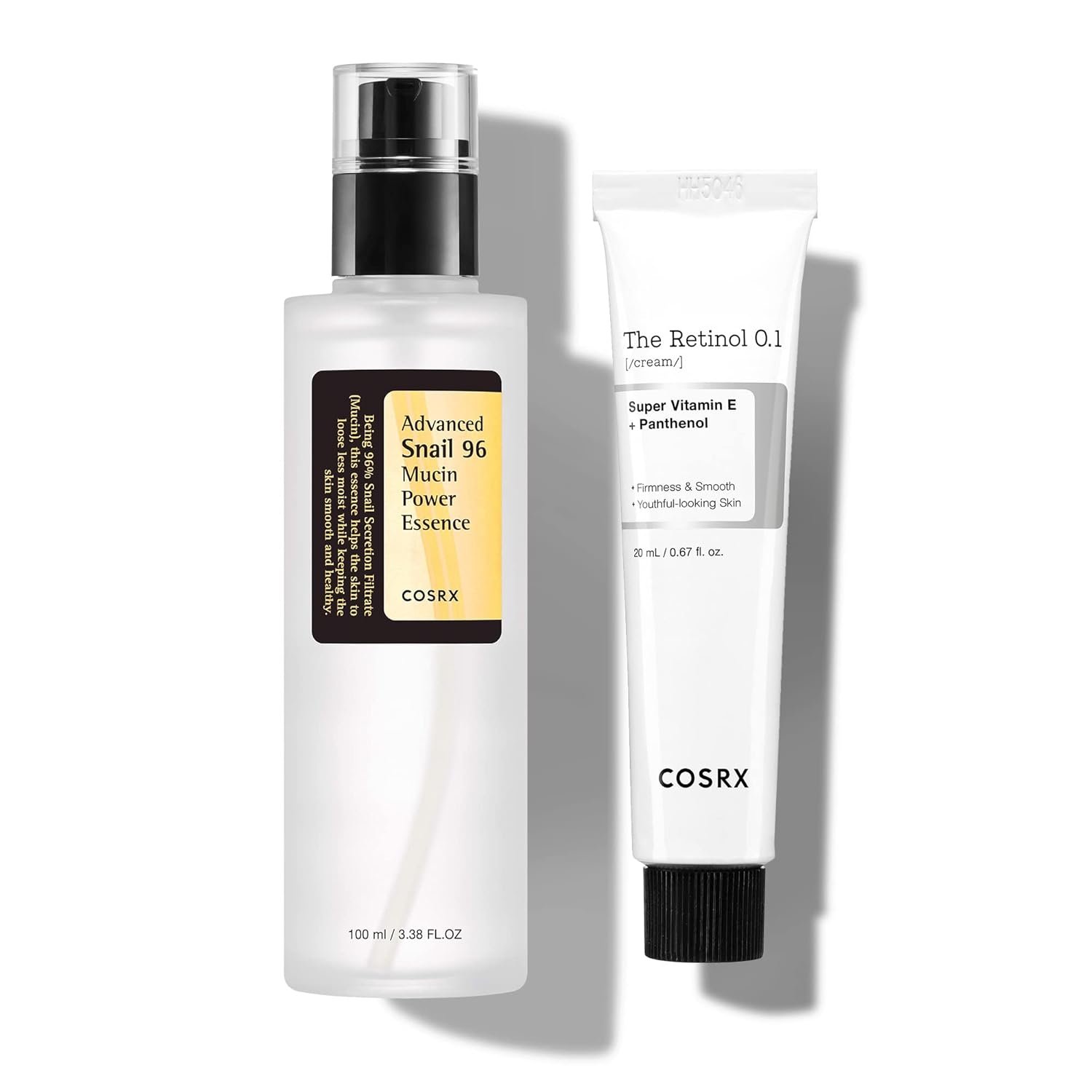 COSRX Skin Cycling Routine – Snail Mucin 96% Essence + Retinol 0.1 Cream, Recovery Set for Face and Neck, Fine Lines Spot Treatment, Repair Cream for Face