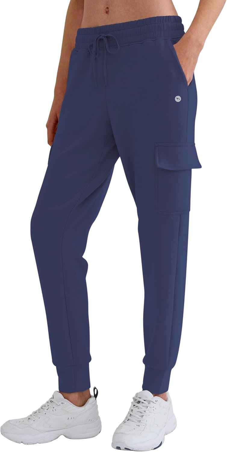 DITOK Women’s Cargo Jogger Sweatpants, Soft Smooth Lightweight Tapered Athletic Lounge Pants with Pockets for Hiking, Casual