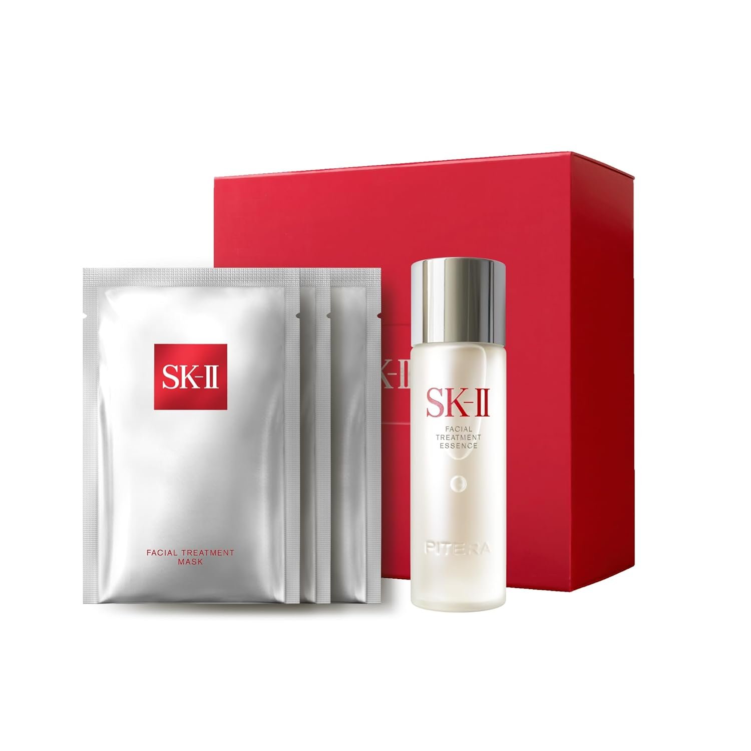 SK-II Glow Up Duo Anti-Aging Skin Care Set – Includes Facial Treatment Essence Skincare & 3 Hydrating Face Masks – Targets the Appearance of Fine Lines, Sun Spots & Dull Skin (4 Count)