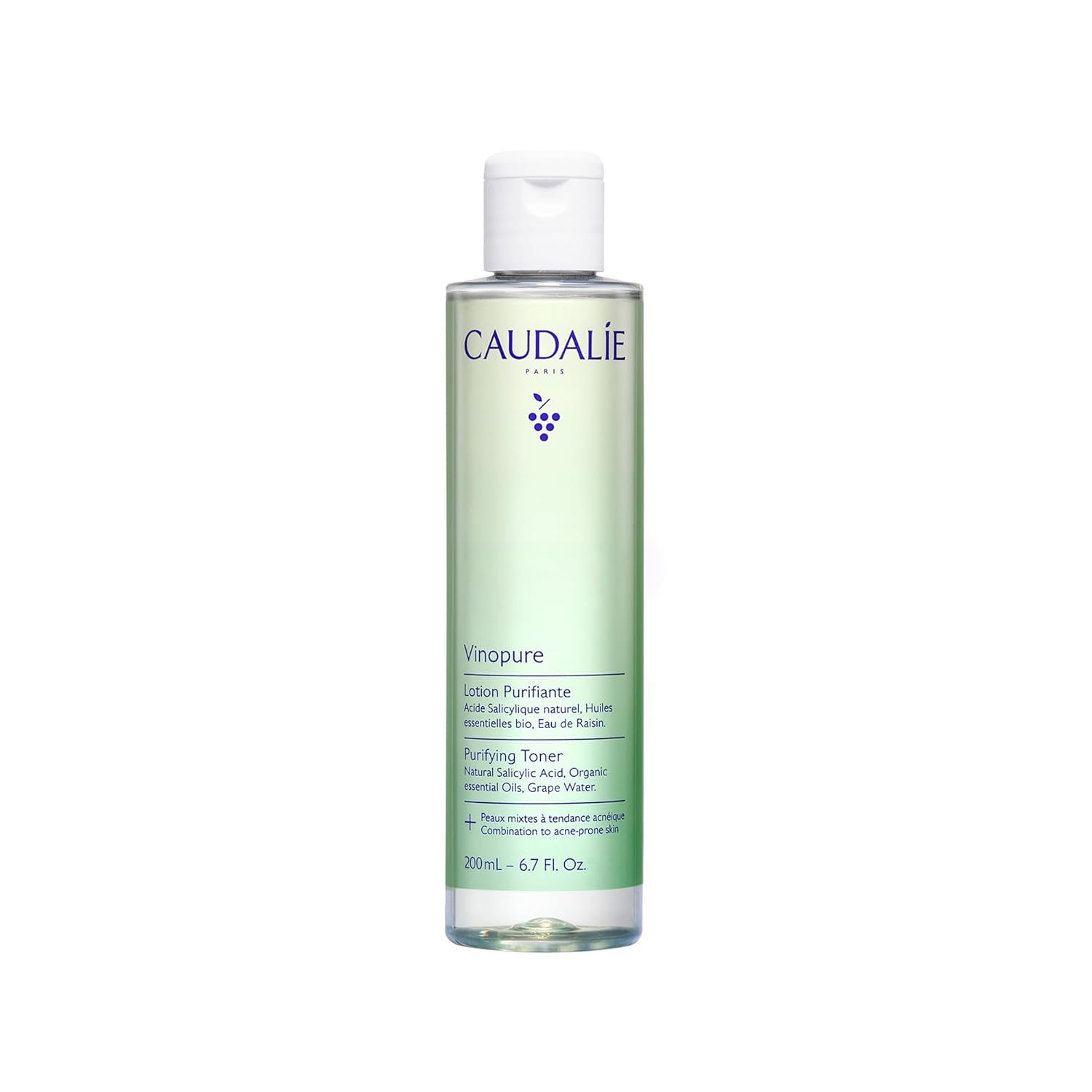 Caudalie Vinopure Salicylic Acid Pore Minimizing and Exfoliating Toner with Organic Rose Water